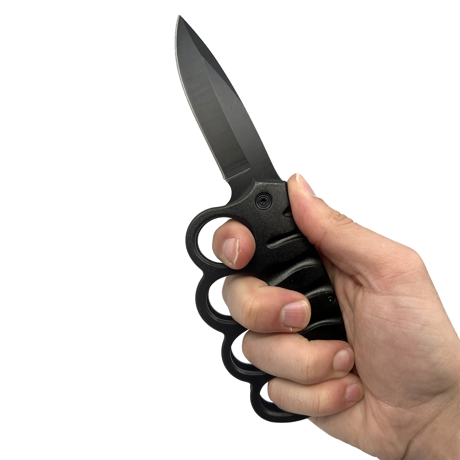5" Spring Assisted Knuckle Knife Black - Image 4