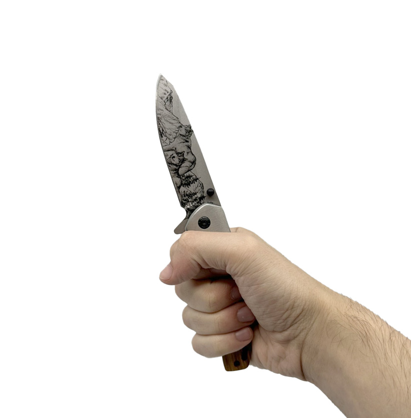 3.5" Spring Assisted Knife Drop Point Blade - Image 3