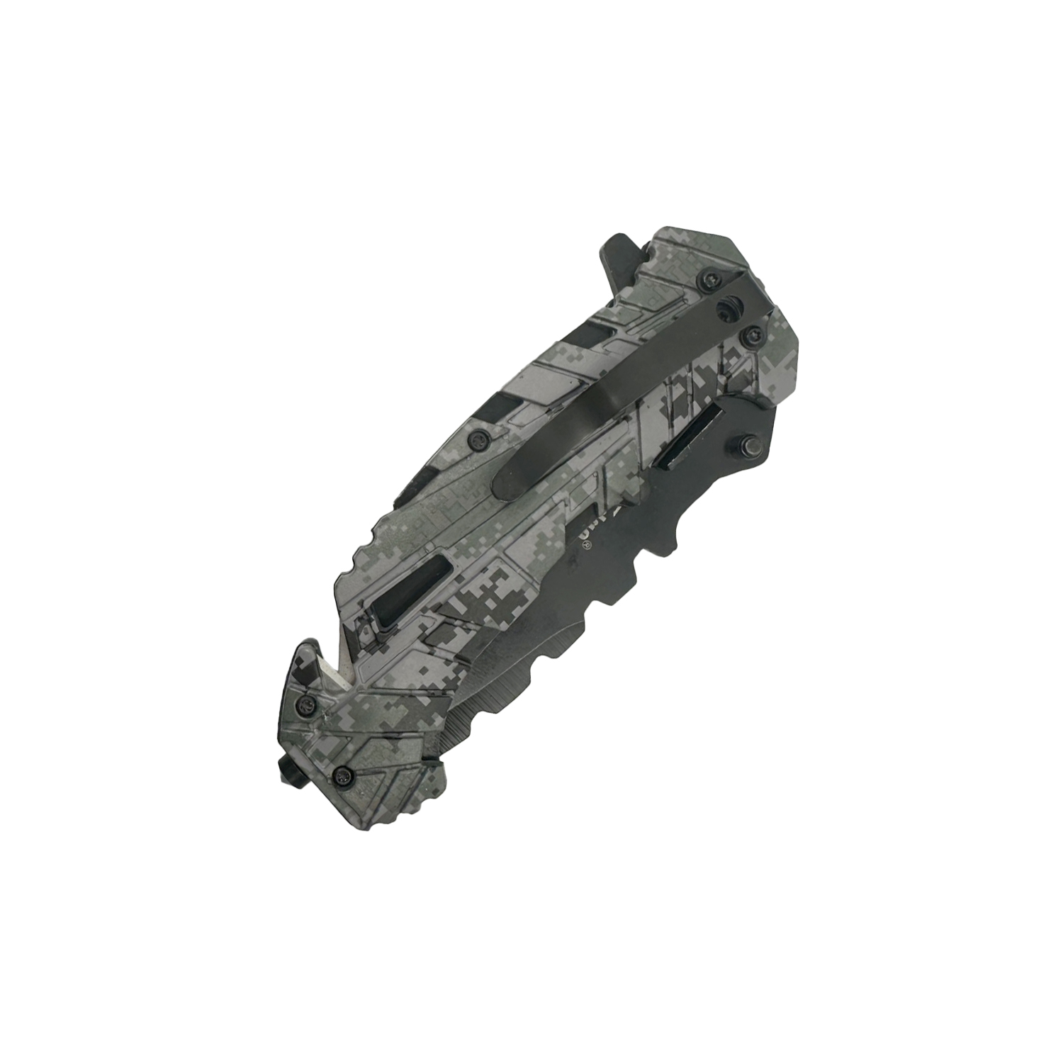 5" Spring Assisted Knife with Camo Nylon Fiber Handle - Image 2