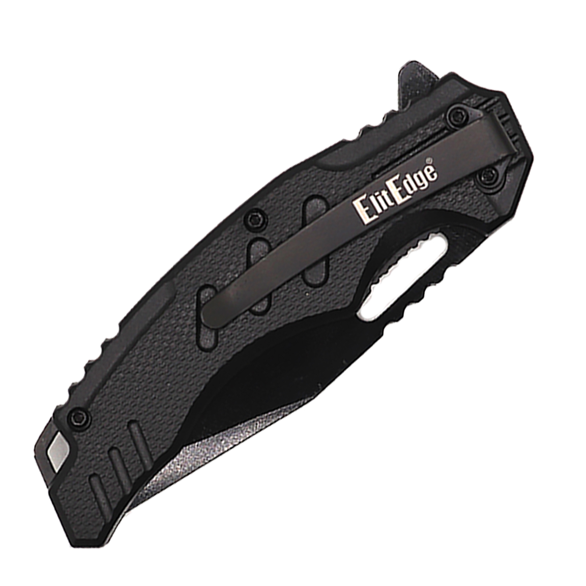 Spring Assisted 4.75" Tanto Blade Knife With ABS Handle - Image 2