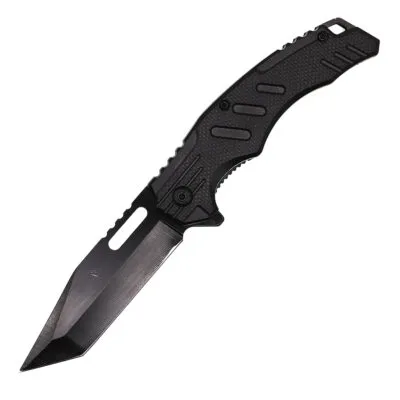 Spring Assisted 4.75" Tanto Blade Knife With ABS Handle