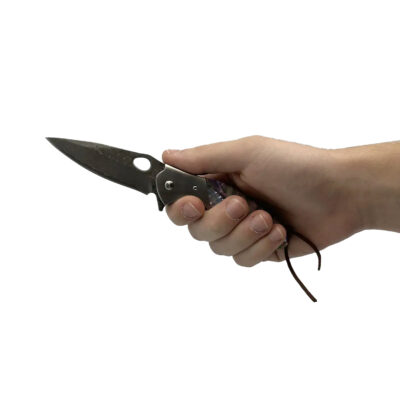 3.5" Damascus Drop Point Blade Knife w/ Abalone Handle