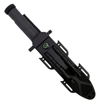 12.5" Fixed Blade Survival Knife with Sheath, Fire Starter, & Sharpening Rod