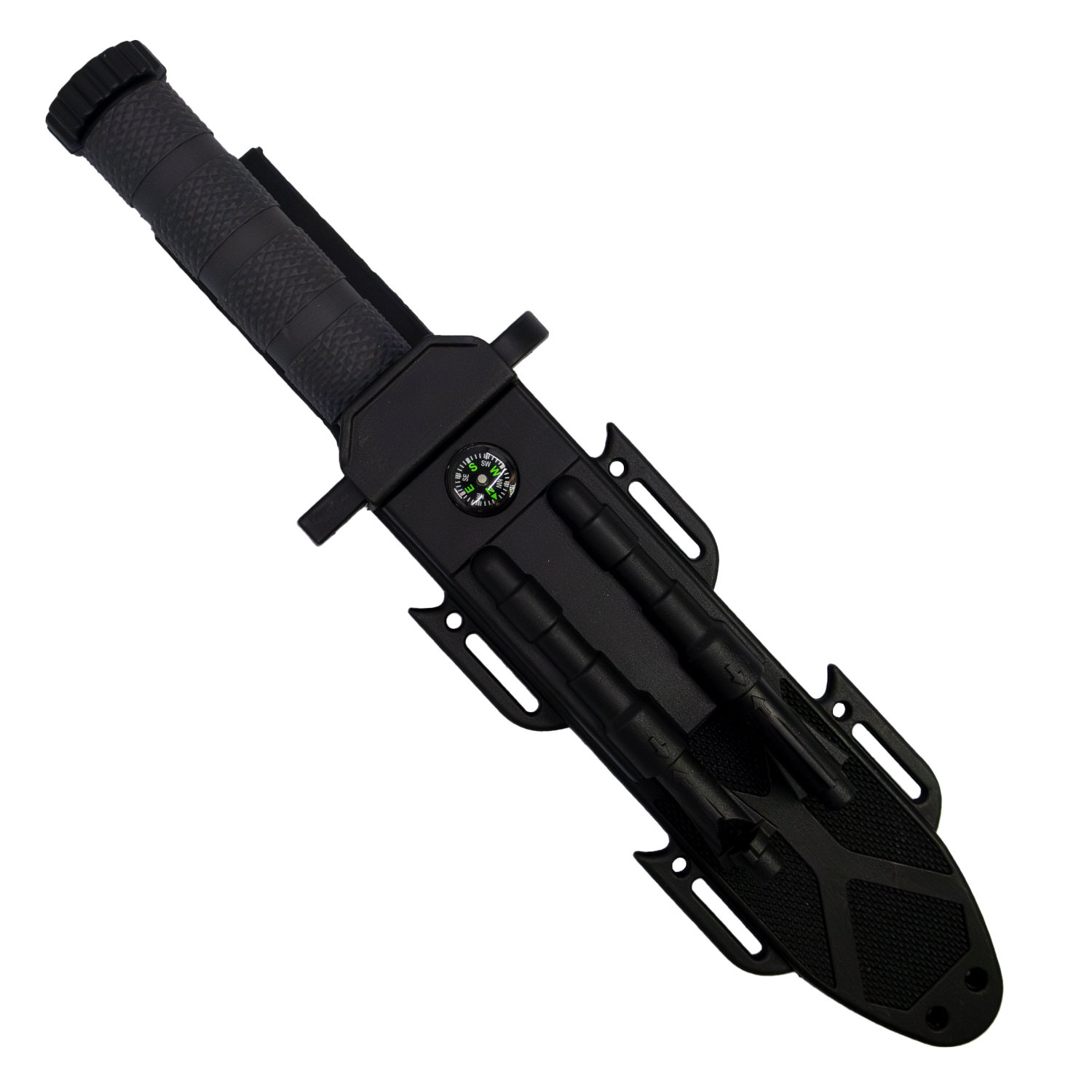 12.5" Fixed Blade Survival Knife with Sheath, Fire Starter, & Sharpening Rod