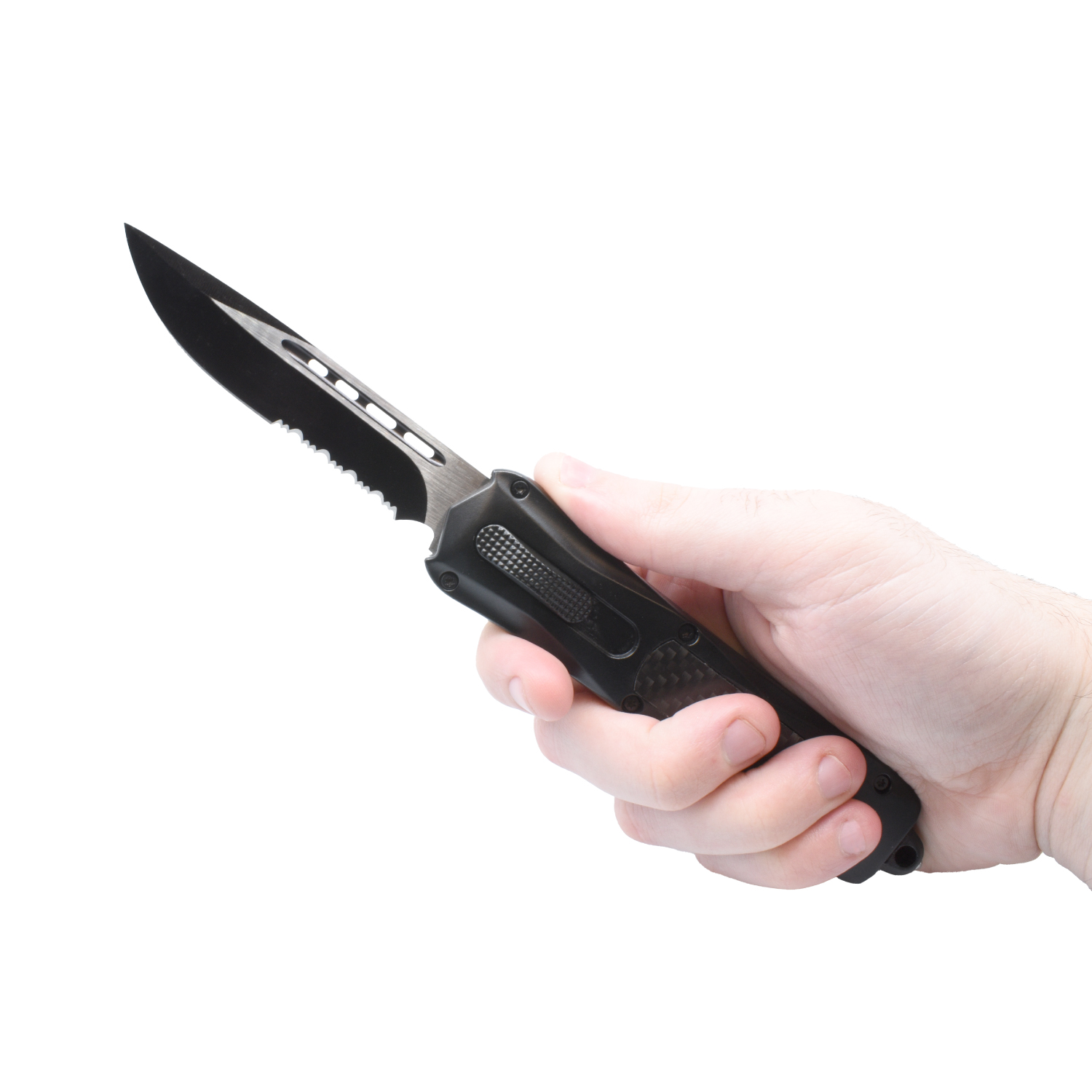 Carbon Fiber Automatic OTF Knife w/ Belt Clip - Image 4