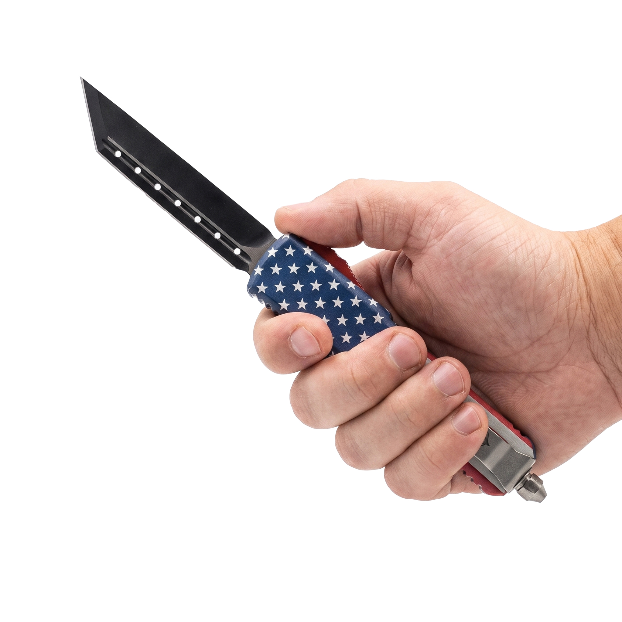 8.5" Automatic OTF American Flag Knife with Tanto Blade - Image 3