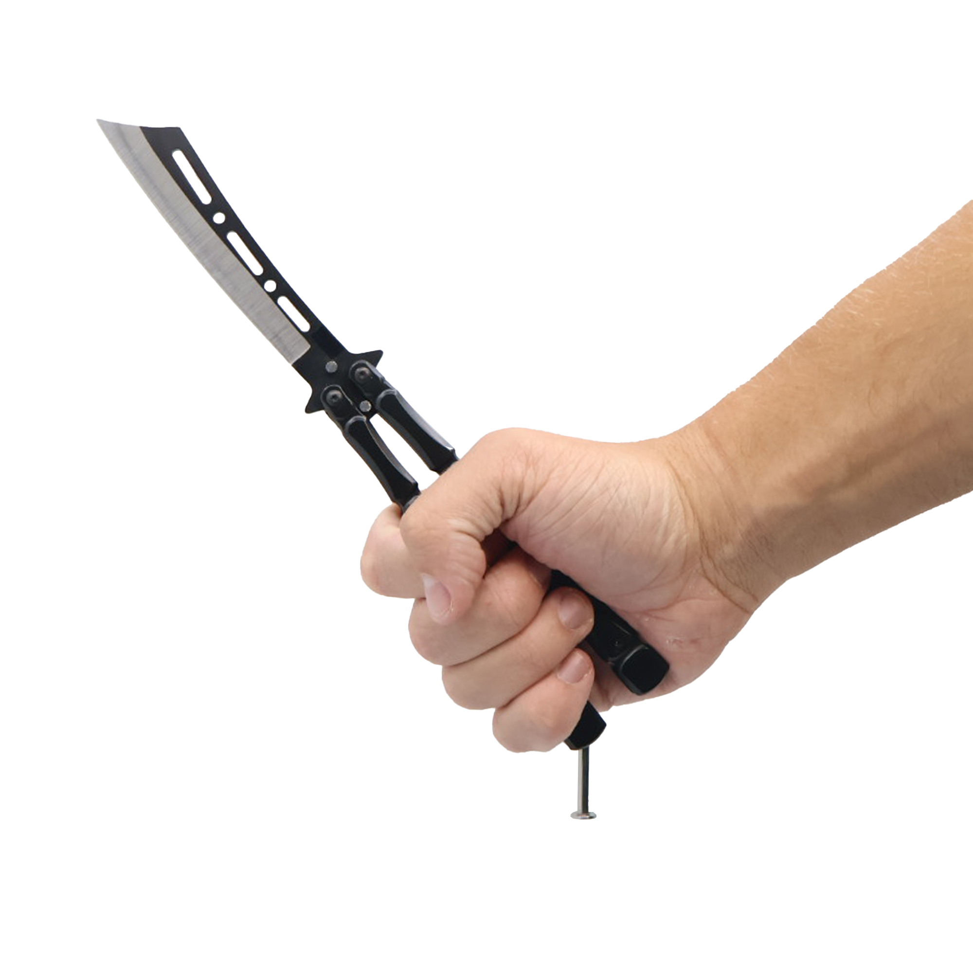 9.25" Bones Butterfly Knife with Cleaver Blade - Image 3