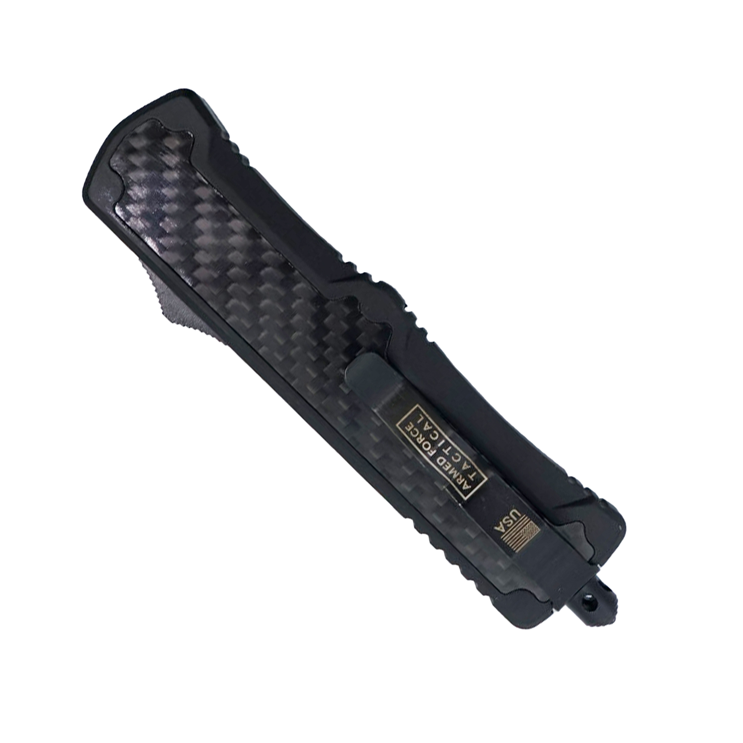 8" Carbon Fiber Automatic OTF Knife with Dagger Blade - Image 3
