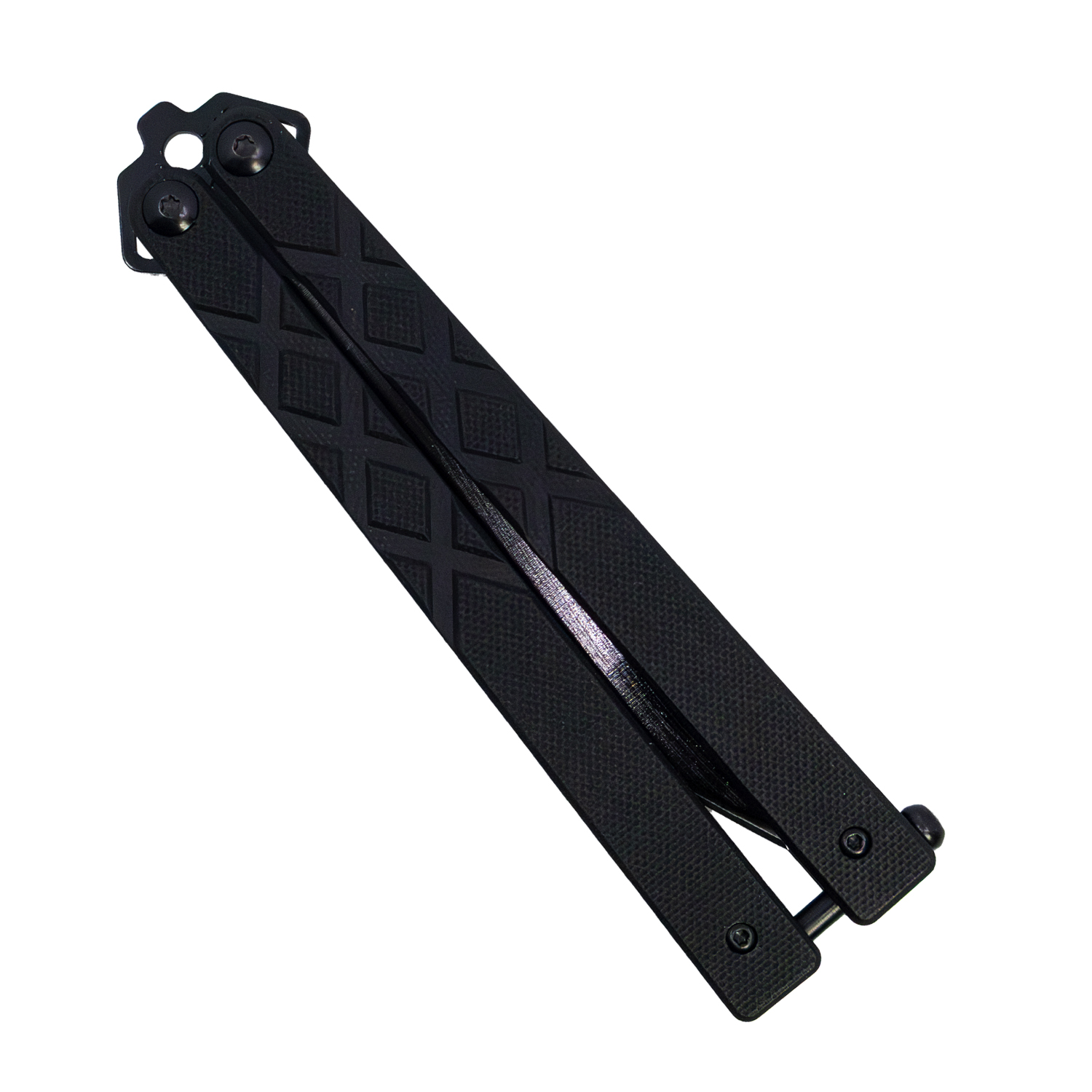 9" Ball Bearing G10 Butterfly Knife with Tanto Blade - Image 2