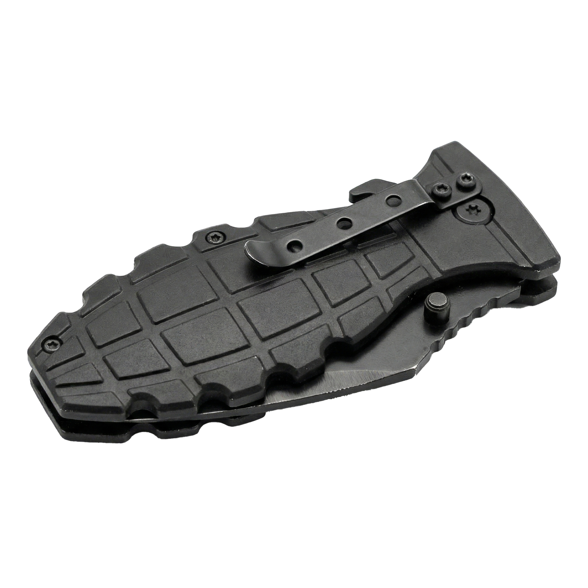 7" Spring Assisted Knife with Grenade Handle - Image 3