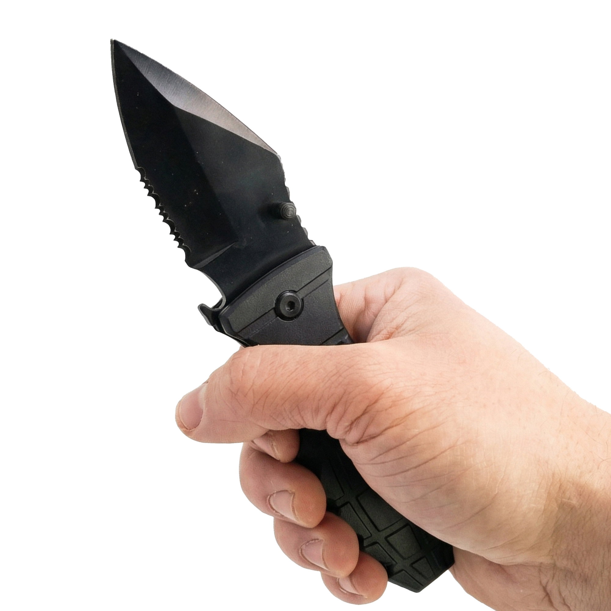 7" Spring Assisted Knife with Grenade Handle - Image 4