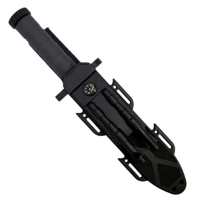 12.5" Fixed Blade Survival Knife with Sheath, Fire Starter, & Sharpening Rod
